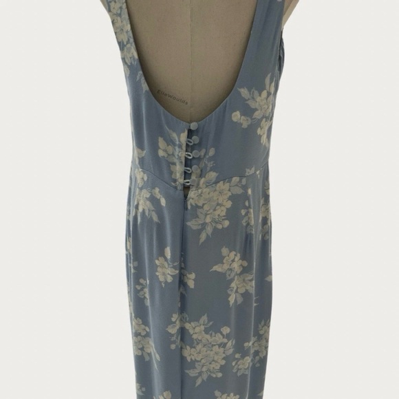 Reformation $378 Reverie Dress Floral Maxi Powder Blue Sleeveless Size 10 - Picture 5 of 9